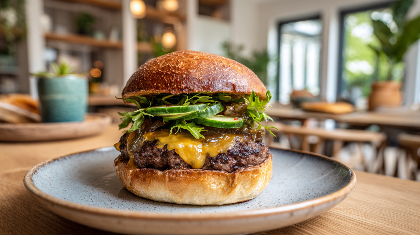 Tallow Smash Cheeseburger met gekaramelliseerde ui