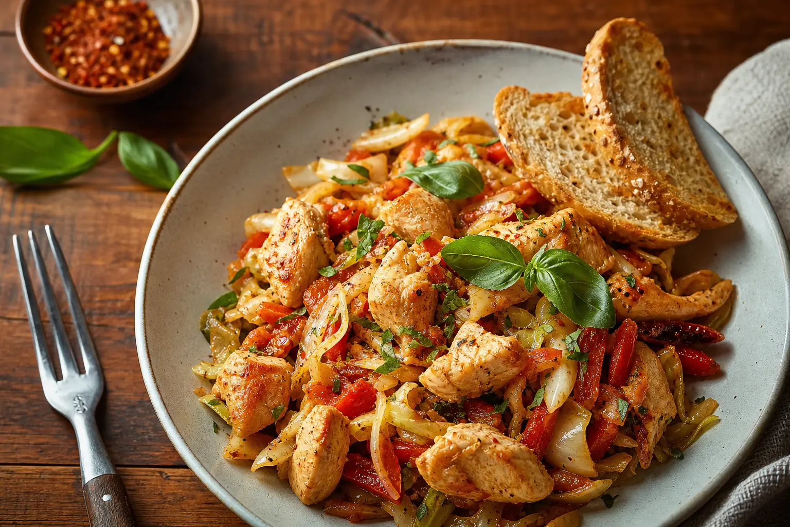 Italiaanse Spitskoolschotel met Kip en Speltcrostini