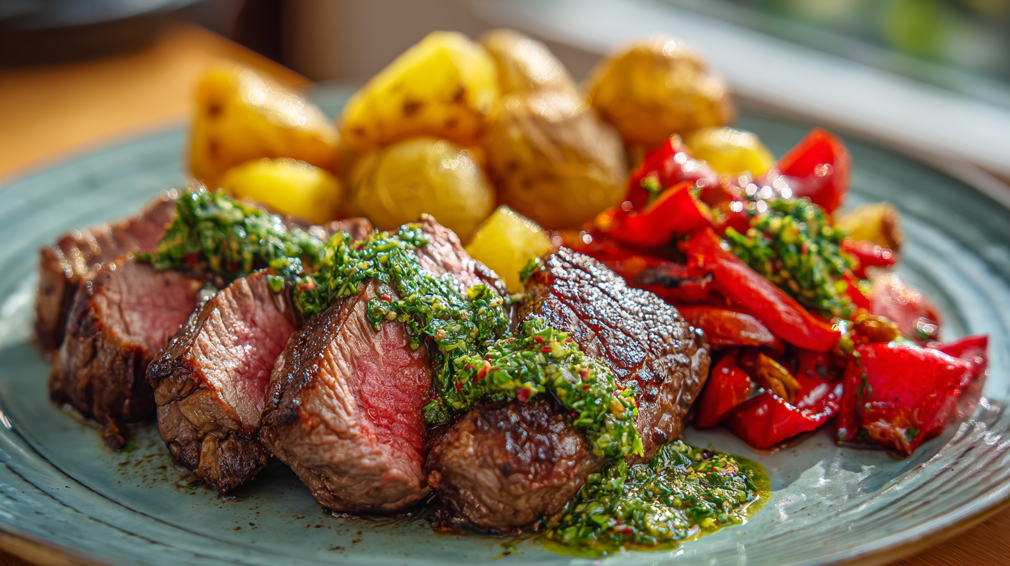 Butcher's steak met verse chimichurri en krokante krieltjes